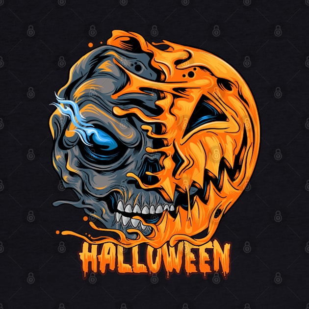 Halloween pumpkin skull by sharukhdesign